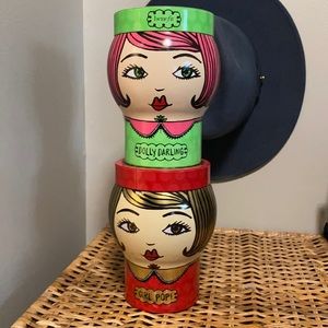 Two benefit cosmetic tins